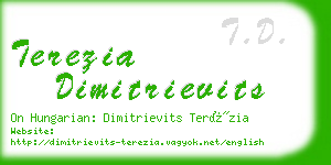 terezia dimitrievits business card